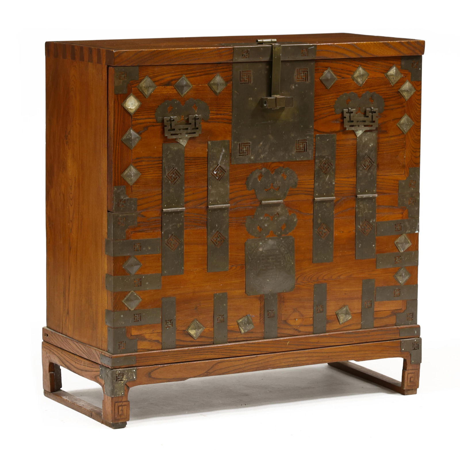ASIAN ELM TANSU CHEST ON STANDAsian