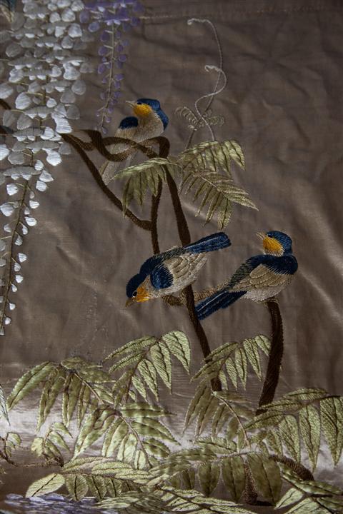 ASIAN EMBROIDERED BED HANGING