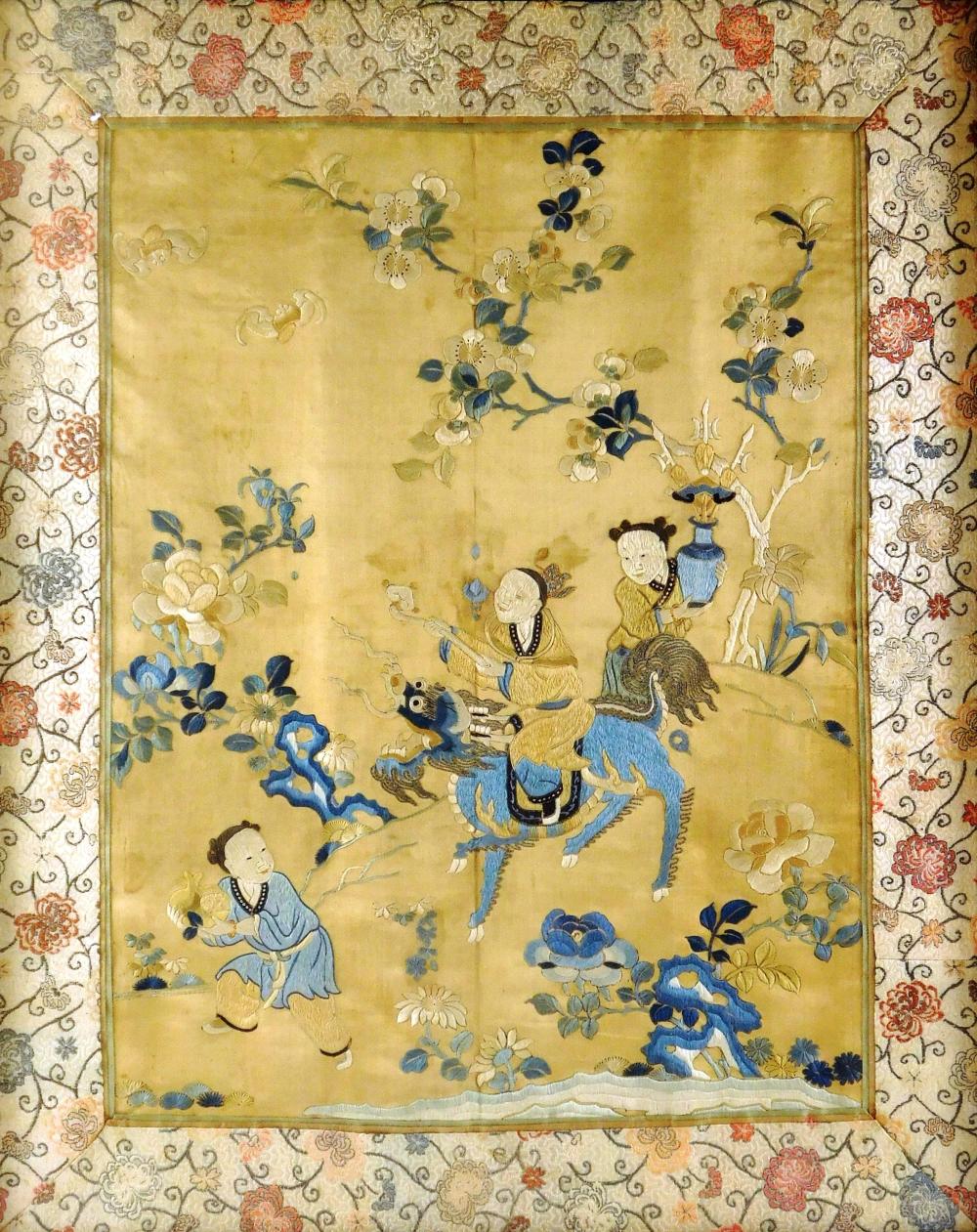 ASIAN: EMBROIDERY ON SILK, THREE