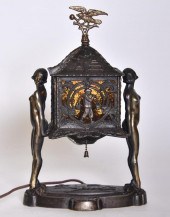Asian faux bronze bordello lam
