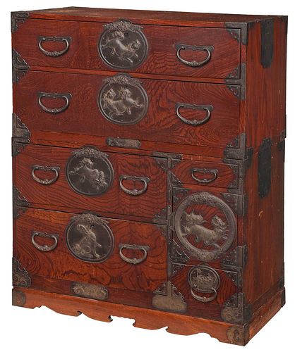 ASIAN FIGURED AND IRON MOUNTED
