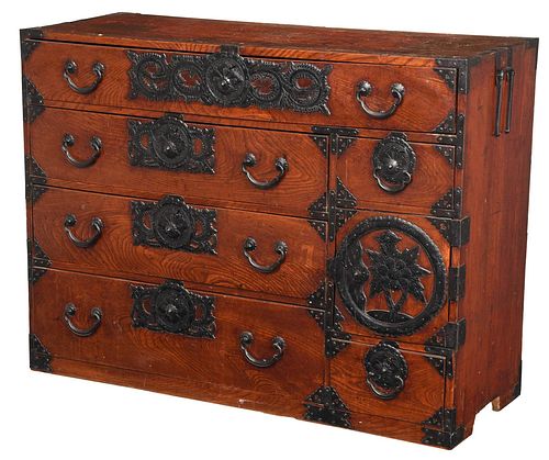 ASIAN FIGURED AND IRON MOUNTED