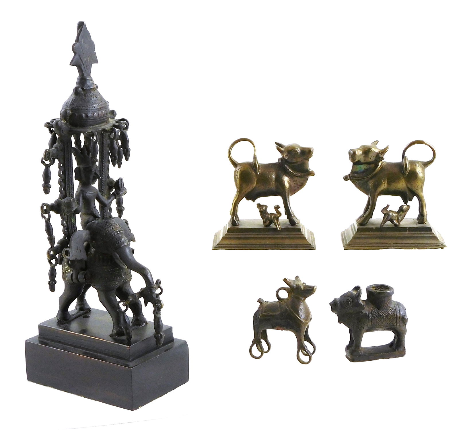 ASIAN: FIVE CAST METAL FIGURES,