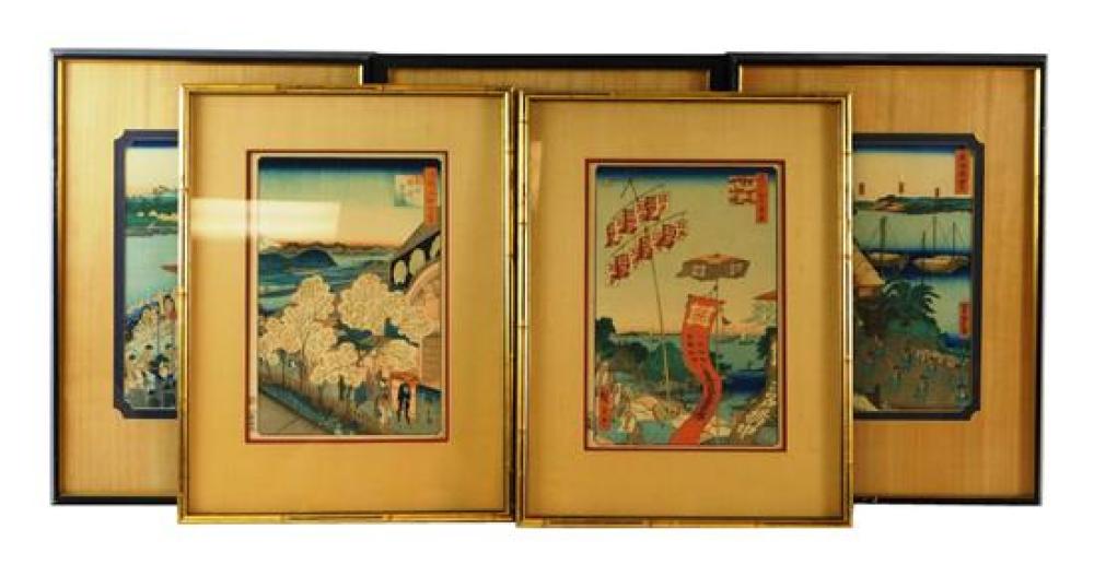 ASIAN: FIVE JAPANESE WOODBLOCK