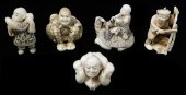 ASIAN: FIVE LARGE NETSUKE, JAP