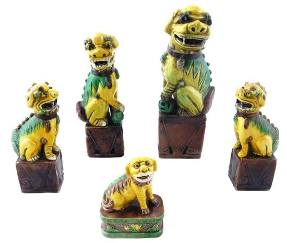 ASIAN: FIVE SANCAI FOO DOGS