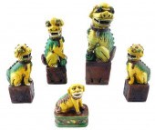 ASIAN: FIVE SANCAI FOO DOGS IN