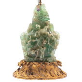 ASIAN FLUORITE CARVED COVERED