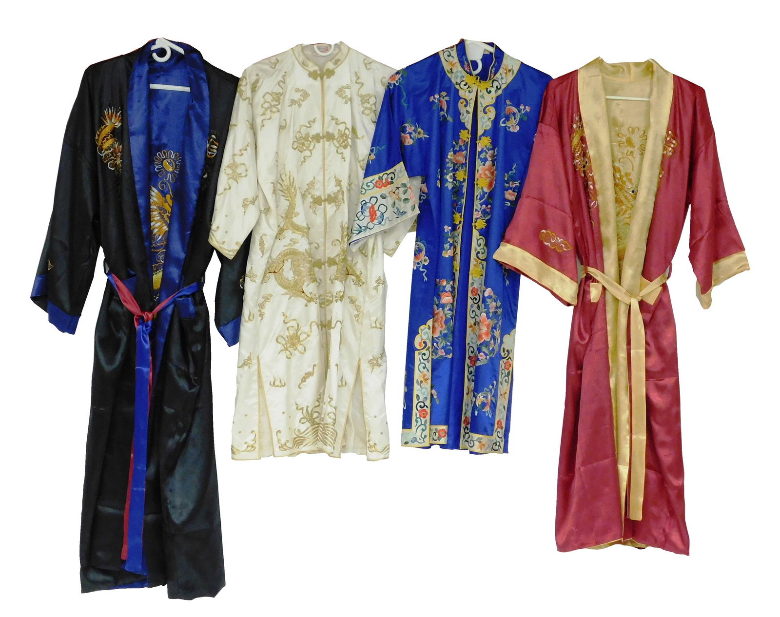 ASIAN: FOUR 20TH C. EMBROIDERED
