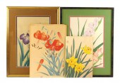 ASIAN: FOUR BOTANICAL PRINTS,