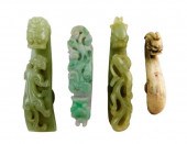 ASIAN: FOUR CARVED STONE BELT