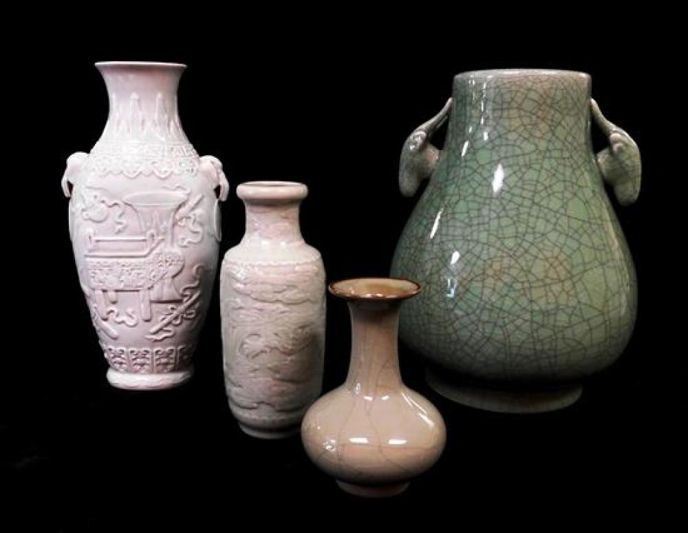 ASIAN: FOUR CELADON GLAZED