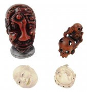 ASIAN: FOUR IVORY, WOOD AND/OR