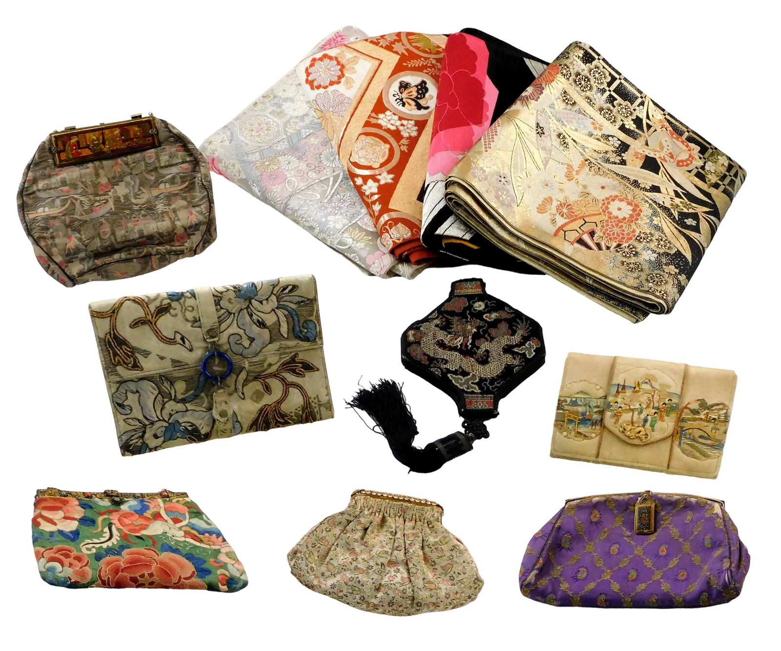 ASIAN: FOUR JAPANESE OBI AND