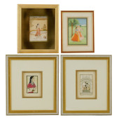 ASIAN: FOUR PERSIAN FRAMED PAI