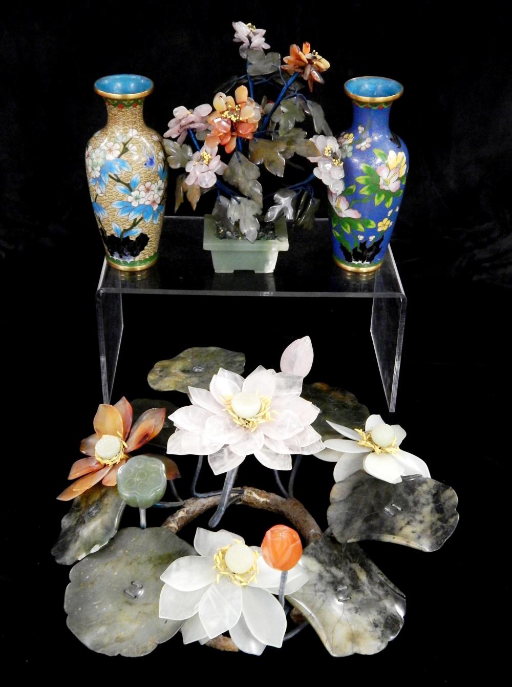 ASIAN: FOUR PIECES OF CLOISONNé AND