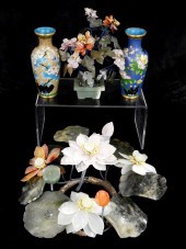 ASIAN: FOUR PIECES OF CLOISONN