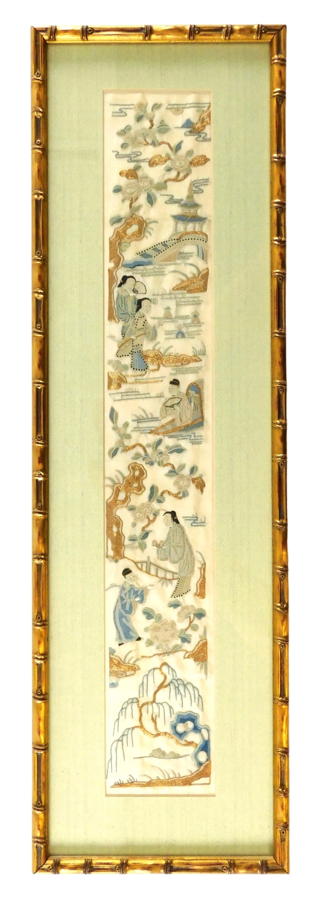 ASIAN: FRAMED EMBROIDERY OF FIGURES