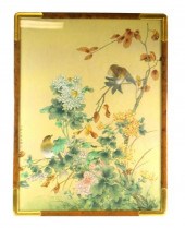 ASIAN: FRAMED WATERCOLOR ON SI