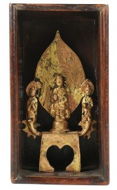 ASIAN GILT BRONZE BUDDHISTIC F