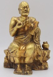 ASIAN GILT BRONZE SEATED FIGUR