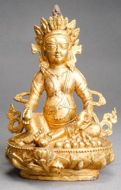 ASIAN GILT CAST BRONZE FIGURE