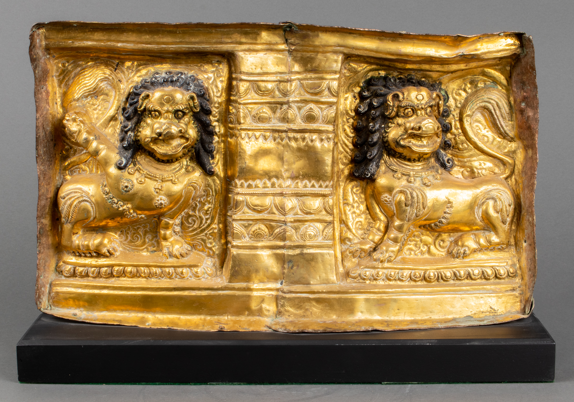 ASIAN GILT METAL PANEL W REPOUSSE