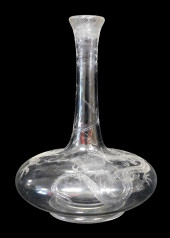 ASIAN: GLASS DECANTER WITH CUT
