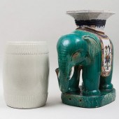 ASIAN GLAZED POTTERY ELEPHANT