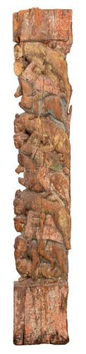 ASIAN HAND-CARVED WOOD ARCHITE
