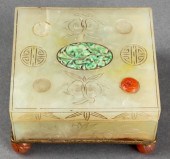ASIAN HARD STONE TRINKET BOX A
