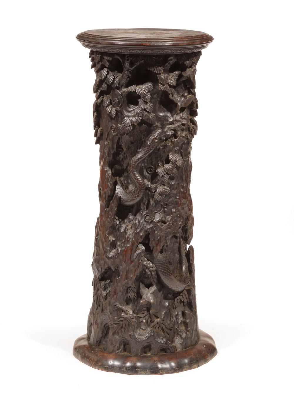 ASIAN HARDWOOD PEDESTALAntique