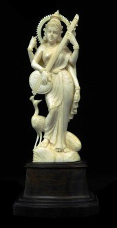 ASIAN: IVORY CARVING OF SARASW