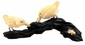 ASIAN: IVORY CARVING OF TWO BI