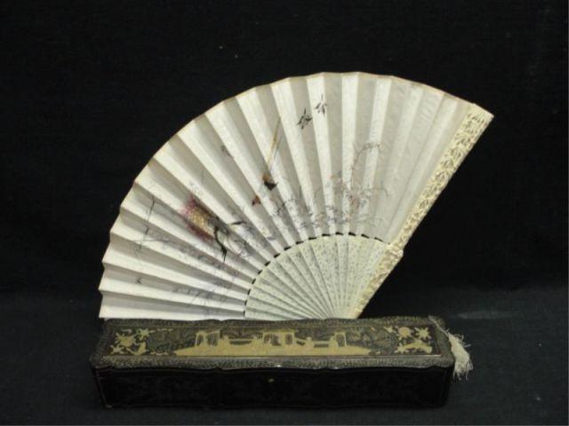 Asian Ivory Fan in Lacquer