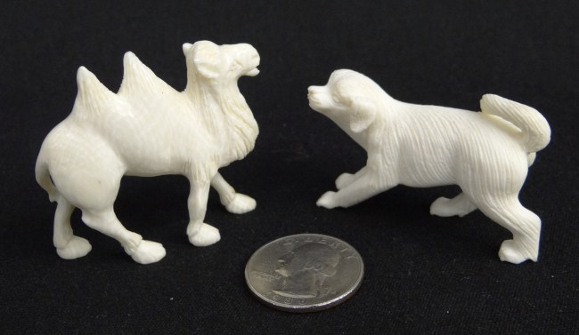 Asian ivory lot (2) animals.