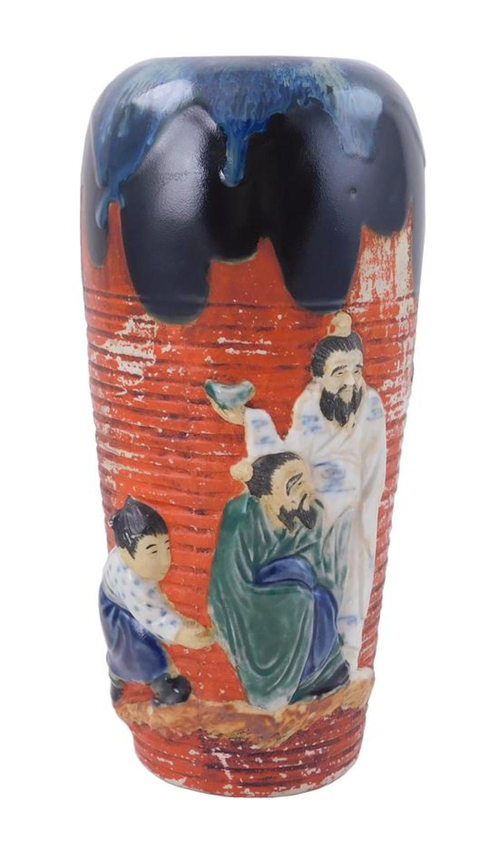 ASIAN: JAPANESE SUMIDA GAWA VASE,
