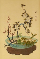 ASIAN: JAPANESE WATERCOLOR ON