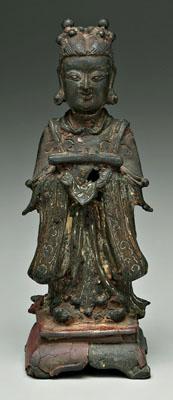 Asian lacquered bronze figure,