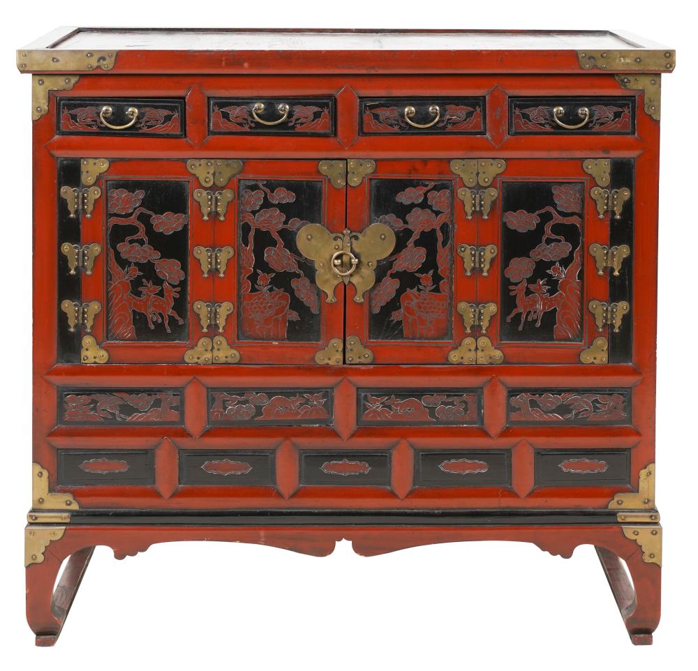 ASIAN LACQUERED CABINETwith four