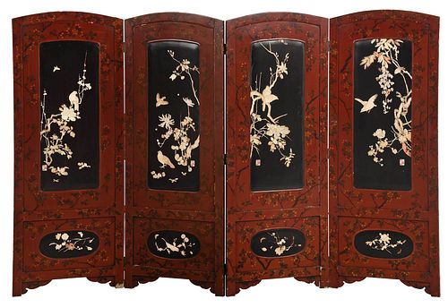 ASIAN LACQUERED MOTHER OF PEARL AND