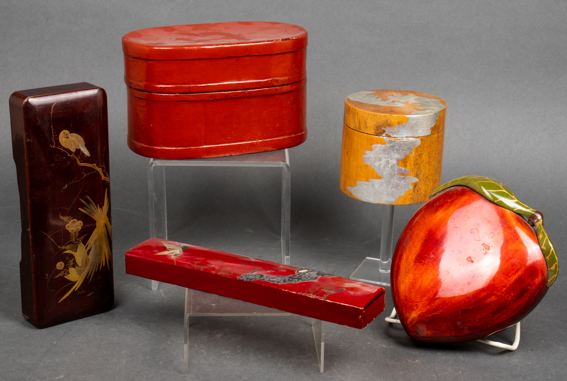 ASIAN LACQUERED WOOD & PAPIER MACHE