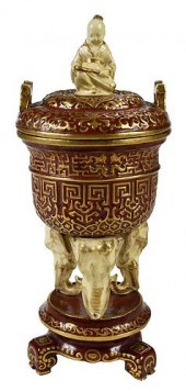 ASIAN LIDDED EARTHENWARE CENSE