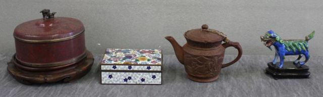 Asian Lot.Includes a bronze foo dog