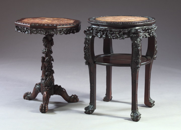 Asian Marble-Top Rosewood