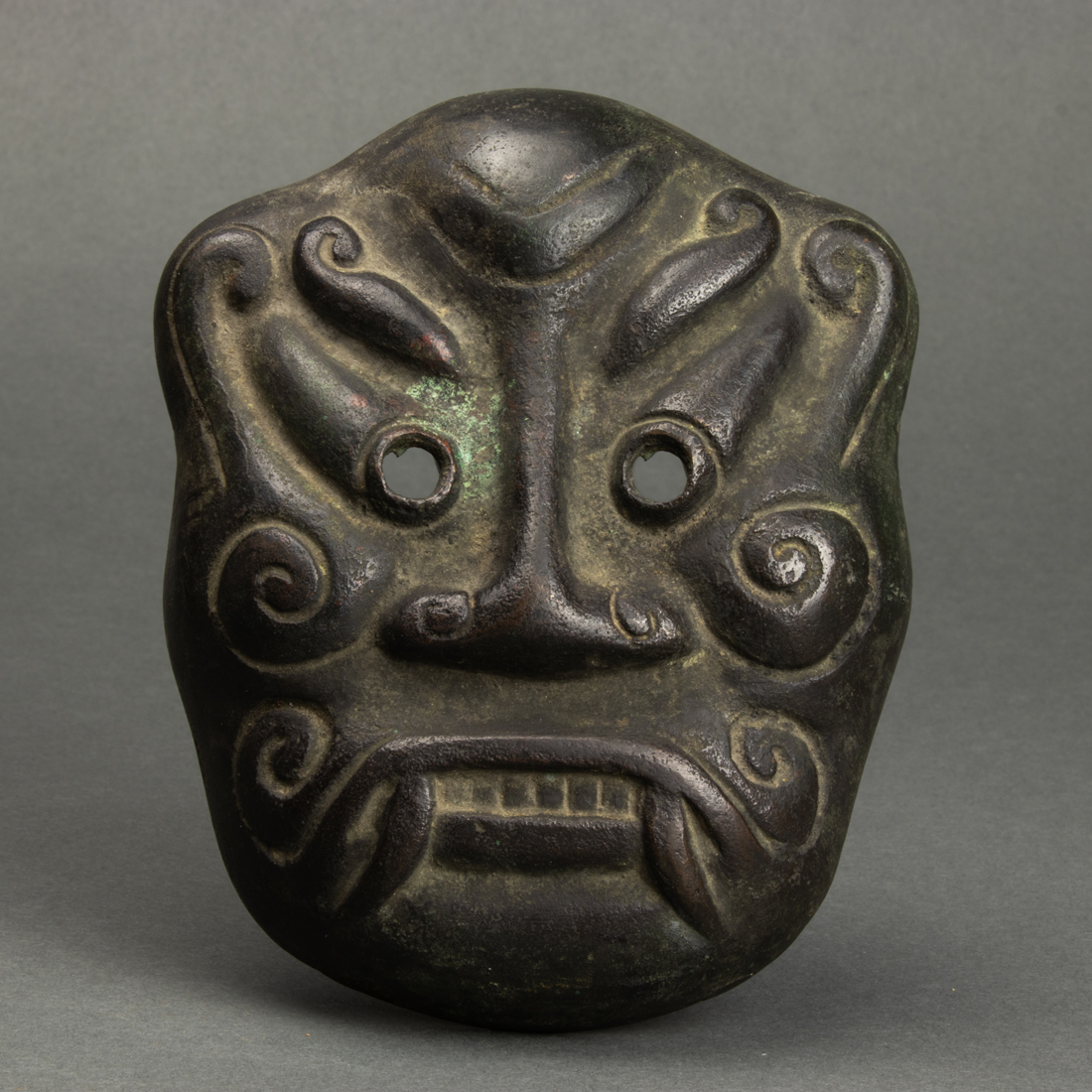 ASIAN MINIATURE BRONZE MASK Asian