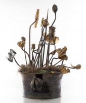 ASIAN MIXED MEDIA LOTUS FLORAL