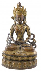 ASIAN: MIXED METAL FIGURE OF A