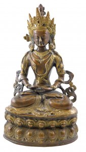 ASIAN: MIXED METAL FIGURE OF A