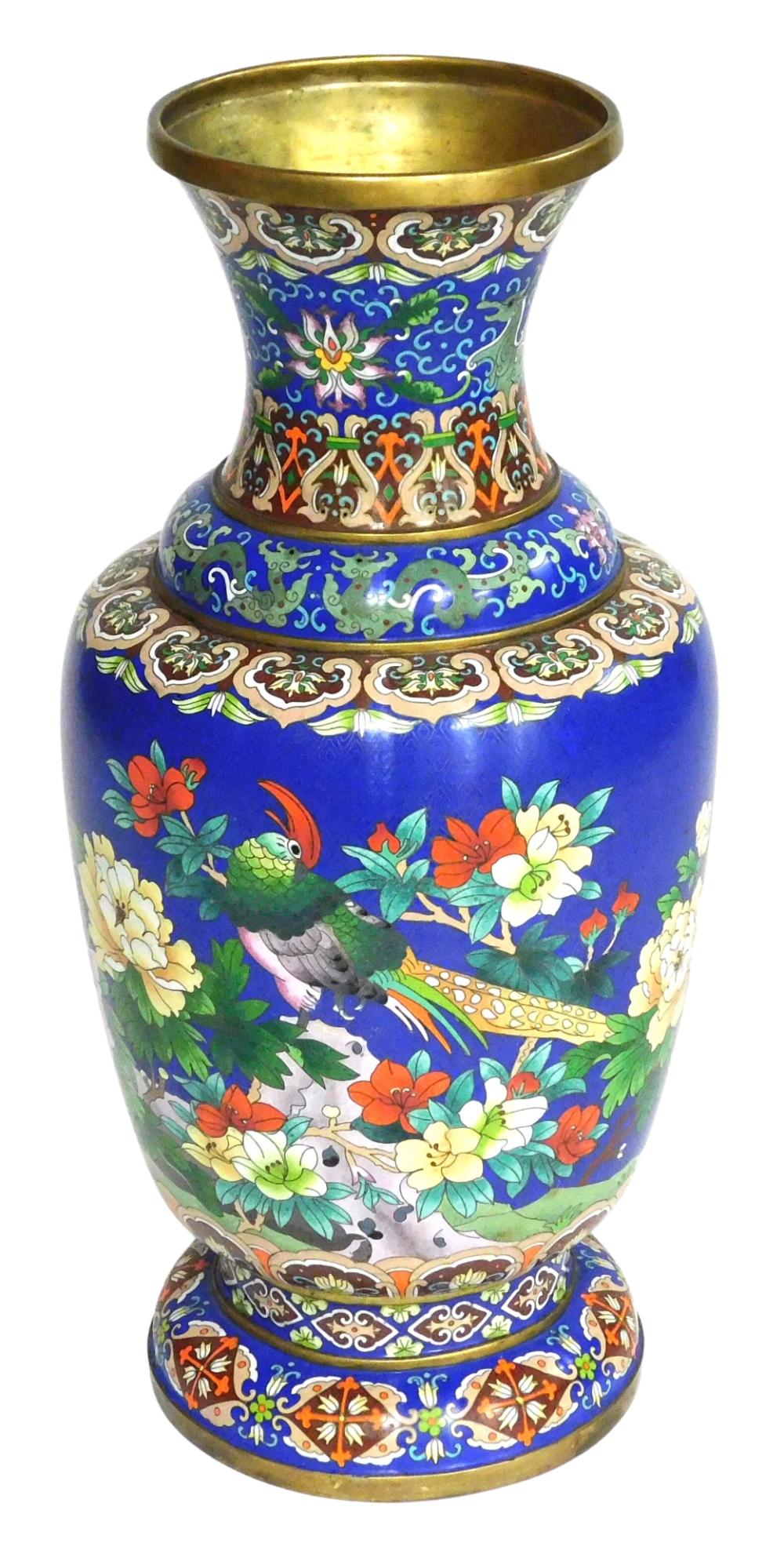 ASIAN: MONUMENTAL CLOISONNé VASE,